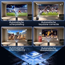 Beamer Draagbaar - 1000 ANSI Lumen Helderheid - 1920 x 1080 Full HD Resolutie - Android Smart Projector - Voor Thuisbioscoop En Entertainment — thumbnail 2