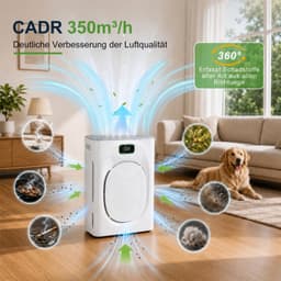 Luchtreiniger Hepa-filter Met Actieve Koolfilter - 48 Watt Vermogen - 40 m² Oppervlakte - Wit - Voor Huisdieren Allergieën — thumbnail 3