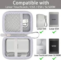 Khanka Case for Lexar TouchLock ES5 ES4 SL500 SL500M 1TB/2TB/4TB External SSD, Storage Case for Lexar - ShopVlot — thumbnail 2