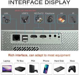 Everycom - RD829 - Beamer - Projector Beamer - Mini Meamer - 1920x1080dpi - Automatische focus - 5G - met WiFi - 12000lumens — thumbnail 5