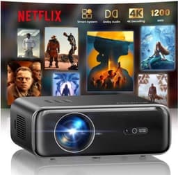 Beamer Draagbaar - 1200 ANSI Lumen - 1920 x 1080 Resolutie - LCD Scherm - Bluetooth En HDMI - Voor Thuisbioscoop En Presentaties — thumbnail 1