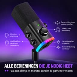 FIFINE AM9T - USB / XLR Studio microfoon - PC-Gaming Met Flexibele Arm ( 66cm! ) - Geschikt voor PC/PS4/PS5 - RGB - Podcast - Gaming - Streaming - Zwart — thumbnail 5