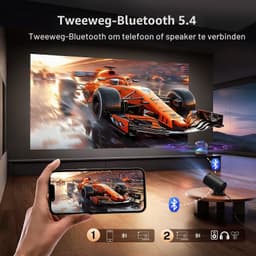 Mini Beamer 1280 X 720 Native Resolutie - 200 ANSI Lumen - LCD - Draagbaar - Voor Thuisbioscoop En Gaming — thumbnail 4