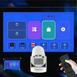 Mini Beamer - Draagbaar Projector - Android 12 - WiFi & Bluetooth 5.4 - 720p & 4K Decodering - Automatische Keystone - 180° Draaibaar - 2000:1 - 170 ANSI - 35-110 Inch - Thuisbioscoop - Voor Thuis & Kantoor & Buiten — thumbnail 5