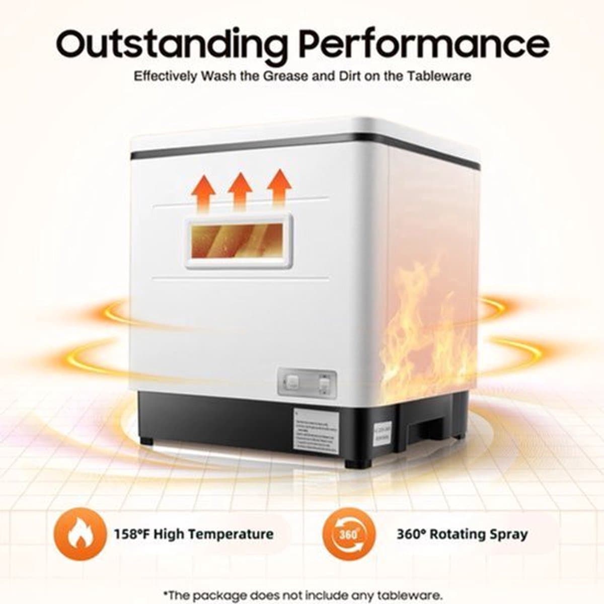 Vrijstaande Vaatwasser - 800 W - Compact - 6 Couverts - RVS - Voor Kleine Keukens — afbeelding 1