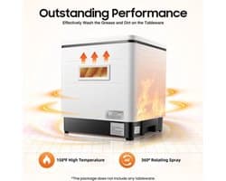 Vrijstaande Vaatwasser - 800 W - Compact - 6 Couverts - RVS - Voor Kleine Keukens