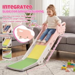 Bankglijbaan voor kinderen, kinderglijbaan voor bank en bed, indoor speelglijbaan voor jongens en meisjes jaar (lichtroze) — thumbnail 4