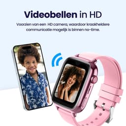 Qlokkie Kiddo Explore - GPS horloge kind - Smartwatch kinderen - GPS tracker kind met nauwkeurige locatiebepaling - GPS horloge kind met simkaart - Stel veilige zones in - SOS functie - Whatsapp - Roze — thumbnail 5