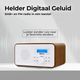Denver DAB Radio - Retro Radio - FM Radio - Keukenradio - Draagbare radio - Batterijen & Netstroom - DAB30DW — thumbnail 2