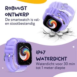 LEROYS - GPS Horloge Kind - Kinder Smartwatch - Android en iOS - Paars - Incl. Simkaart — thumbnail 4
