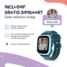 LEROYS - GPS Horloge Kind - Kinder Smartwatch - Android en iOS - Blauw - Incl. Simkaart — thumbnail 3