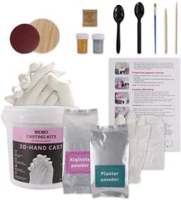 LotaHome - 3D Handafdruk Set - Gipsafdruk Set - 3D Casting - Handafdrukset - Handgietset - Voor Volwassenen, Koppels, Familie en Baby's - Gipsafdruk Handen voor Stellen - Geschikt voor 2 Handen - Babyhandjes - Complete Set - Decoratieve Accessoire — thumbnail 1