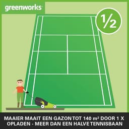 Draadloze Accu Grasmaaier voor Kleine Gazons tot 140 m² | 33 cm Maaibreedte met 30L Zak | 24V Batterij en Oplader — thumbnail 2