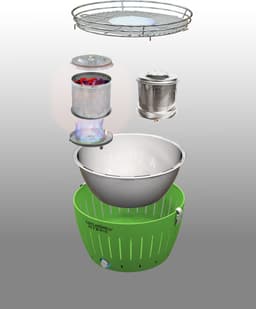 LotusGrill Classic Hybrid Tafelbarbecue - Ø350mm - Rood — thumbnail 5