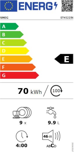 SMEG ST4522IN - Inbouw vaatwasser - Volledig integreerbaar - 45 cm — thumbnail 2
