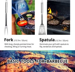 Famanu Gebruiksvoorwerp Set Rvs Professionele Grill Accessoires Tool Met Tas Gemakkelijk Te Dragen (9) — thumbnail 5