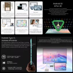 Teclast P50AI Android Tablet 11 inch 90Hz scherm AllWinner A733-AI octa-core (6GB + 10GB) Max. 16GB RAM 128GB LPDDR5 Wifi-6 7000mAh batterij AI tablet PC - Tablet With Case and KB — thumbnail 2
