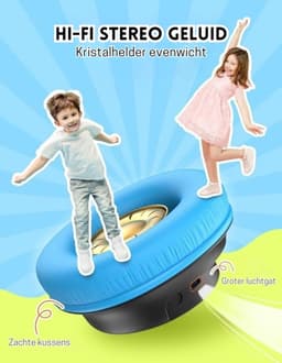 StayPowered Koptelefoon voor Kinderen - de Ultieme Kinderhoofdtelefoon met 43 Uur Speeltijd en Veilige Volumebegrenzing - Ingebouwde Verlichting - Opvouwbaar Ontwerp - USB C - Bedraad/Bluetooth - Zwart/Blauw - Levering Sneller dan Aangegeven! — thumbnail 2