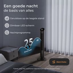 CoolHome Airflow Pro Ventilator – Torenventilator met Afstandsbediening – Waaier met Ionisator – 102 cm – Dimbaar LED-scherm – 6 Snelheden – Zwart — thumbnail 3