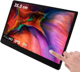 Pora&Co - IPS Portable Game Monitor - Touchscreen - Beeldscherm 14 Inch - HDMI & USB-C - Full HD - Computerscherm - Draagbare Monitor — thumbnail 1