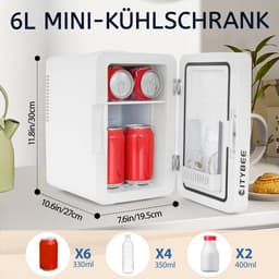 NETTLIFE Skincare Fridge - Mini Koelkast - Make-up Koelkast met Spiegel - Skincare Koelkast met LED Verlichting - Wit - Stil - Beauty Fridge - voor Auto | kamer - 6 Liter — thumbnail 2