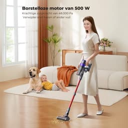 LARESAR Draadloze Steelstofzuiger - Steelstofzuiger zonder zak - Snoerloze steelstofzuiger 500 W - Snoerloze steelstofzuiger met HEPA Filter — thumbnail 2