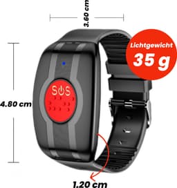 Wiesba WB74S - GPS Horloge Senior - Smartwatch voor Ouderen - Persoonlijke alarmen - alarm horloge ouderen - GPS Horloge Alzheimer - Valdetectie — thumbnail 3
