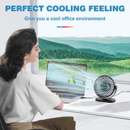 YONO USB Tafelventilator – Stil - Kantelbaar – 3 Snelheden – Ventilator Bureau – Koeling – Zwart — thumbnail 2
