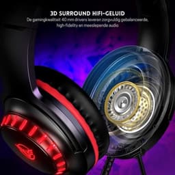 StayPowered Gaming Headset - Ultiem Geluid & Comfort - Noise Cancelling Microfoon - Surround Sound - Multi-platform Compatibel - Plug & Play - Ergonomisch Design - LED Verlichting - Zwart/Rood - Levering Sneller dan Aangegeven! — thumbnail 5
