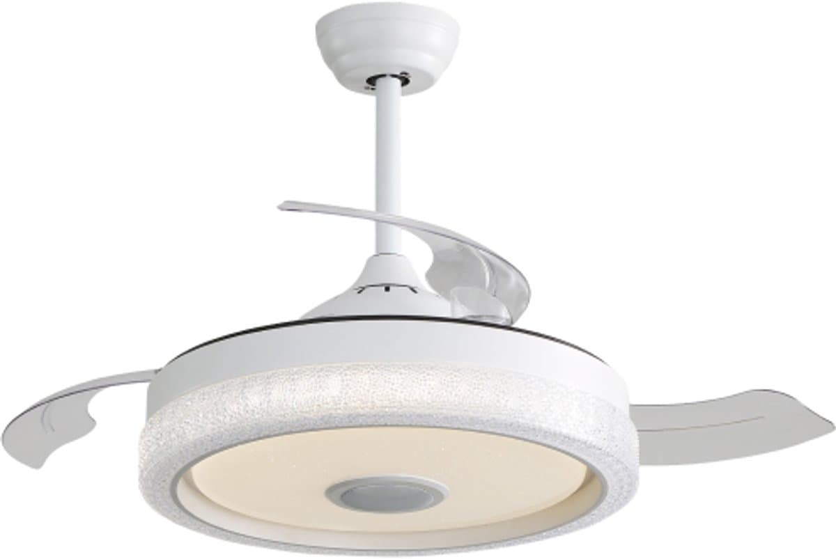 42 inch moderne onzichtbare plafondventilator, 3 ABS-bladen, afstandsbediening, omkeerbare DC-motor met 32W led-verlichting — afbeelding 1