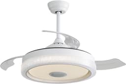 42 inch moderne onzichtbare plafondventilator, 3 ABS-bladen, afstandsbediening, omkeerbare DC-motor met 32W led-verlichting — thumbnail 1