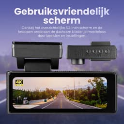 Quality4Less™ - Dashcam voor Auto - 4K Ultra HD - Voor en achter camera - Wifi & GPS - Nachtzicht - Besturing via app - 170 graden kijkhoek - G-sensor - loop recording - Incl. 64GB SD-kaart — thumbnail 5