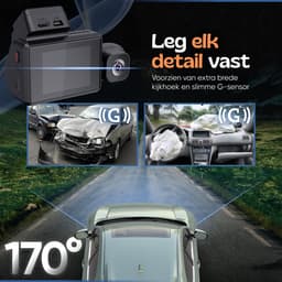 Camigoo® M800 Pro - Triple Dashcam - Dashcam Voor Auto - Ultra 4K, 2K & Full HD - Voor, Achter & Binnen Camera - Door ANWB Getest - WiFi & GPS - SONY Sensor - 64GB SD Kaart - Parkeermonitor - Time Lapse - IR Nachtzicht - NL Handleiding + Systeem — thumbnail 5
