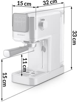 Espressomachine met portafilter 20 bar Berdsen BD-770 zilver — thumbnail 2