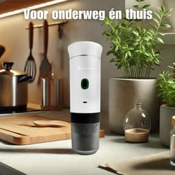 Draagbare koffiemachine - Cuisina Lumina ® - Hoogwaardige kwaliteit - 120 ML - Voor onderweg - Draagbaar koffiezetapparaat - Camping gadget - Oplaadbaar - Verwarmt water - Koffiecups & gemalen koffie - Espresso & Lungo - Wit — thumbnail 2