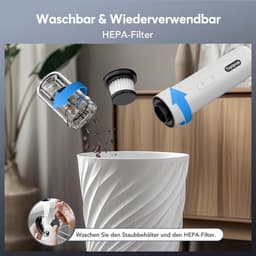 Kruimeldief Draadloos - Auto Stofzuiger - Handstofzuiger - Wit — thumbnail 2