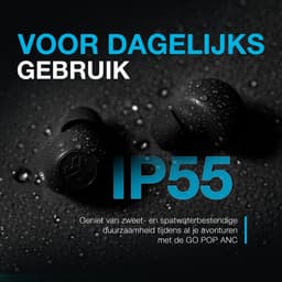 JLab Go Pop ANC Draadloze Oordopjes - Noise Cancelling Oortjes Draadloos - 24 uur Batterijduur - Bluetooth Multipoint - Met Microfoon - Geschikt voor Android en Apple - Zwart — thumbnail 5