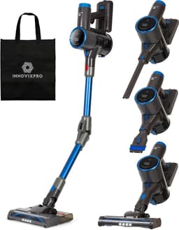 Innovixpro® Steelstofzuiger Draadloos - Krachtige 30KPa Steelstofzuiger met Dweilfunctie - Zonder Zak - Op Accu - Incl. Extra Opzetstukken & Opbergtas - HEPA Filter - Steelstofzuigers - Handstofzuiger - Multifunctionele Steelstofzuiger — thumbnail 1
