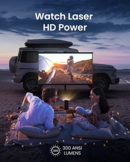 Anker Nebula Capsule 3 Laser - Draagbare Smart Mini Projector - 1080p Full HD - 300 ANSI Lumen - Laserprojector - Autofocus - 120-inch Beeld - Ingebouwde Batterij met 2-5 Uur Speeltijd - Dolby Digital - Zwart — thumbnail 3