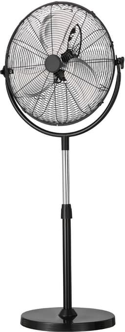 Industriële Staande Ventilator, Diameter 560 mm, Hoogte Verstelbaar van 115-147 cm, met 3 Snelheidsstanden, Ideaal voor Woonkamer, Huis en Kantoor, Zwart — thumbnail 1