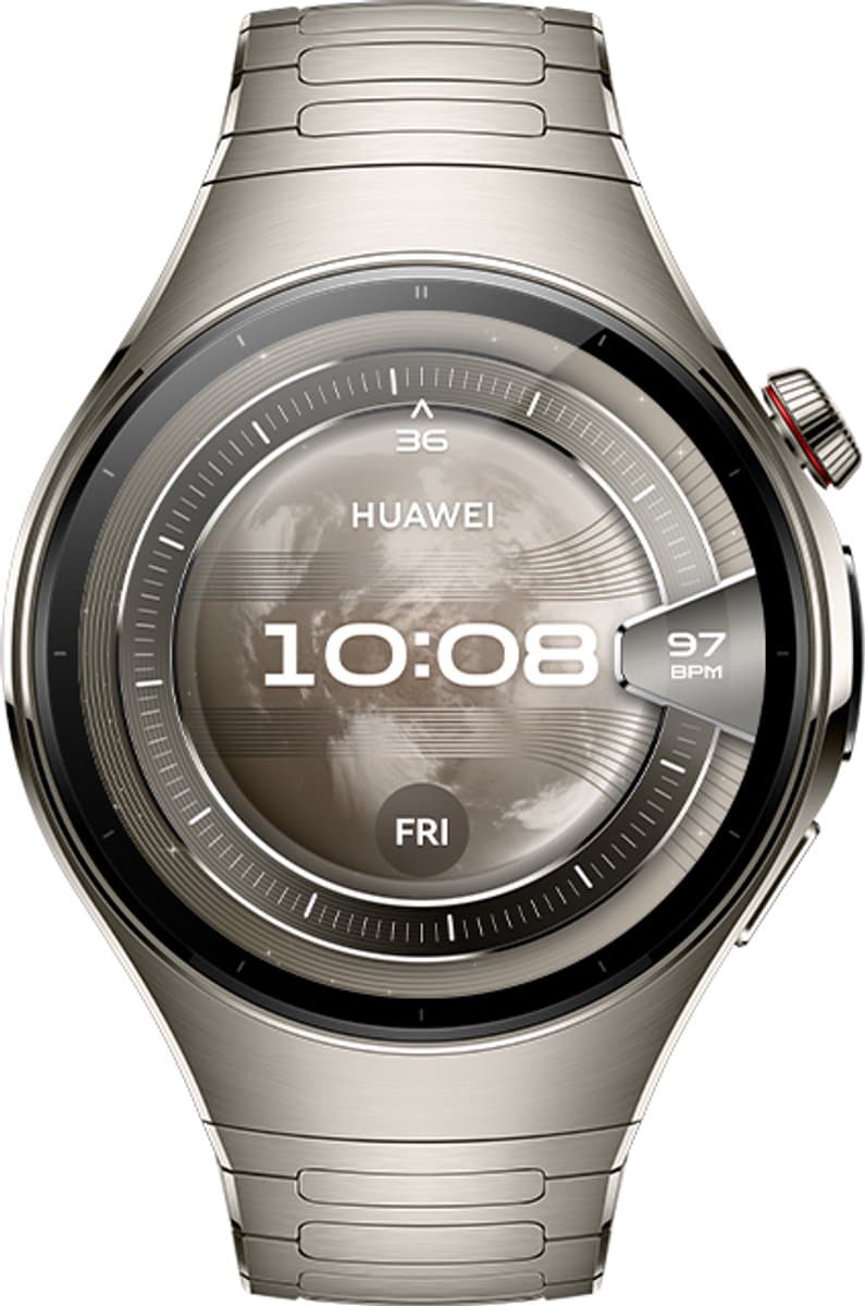HUAWEI Watch 5 46mm Zilverkleurig | Multi-sensing X-tap technologie | Gezondheidsoverzicht in 1 tik | Titanium van luchtvaartkwaliteit | Ultra lange batterijduur modus | Compatibel met iOS & Android — afbeelding 1