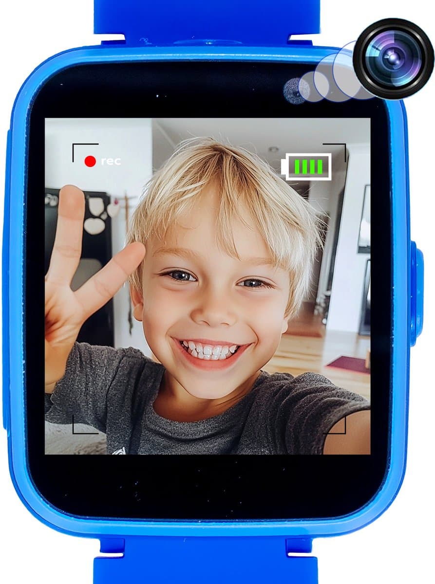 Smartwatch Kinderen met Camera en SD-kaart - Rekenmachine, Zaklamp, Alarm, Timer - 9 Spelletjes - Touchscreen - Educatief speelgoed 3 Jaar - Kids - Kinderhorloge Meisjes / Jongens - Cadeautje - 3, 4, 5, 6, 7, 8, 9, 10+ Jaar - Blauw - Soundlogic — afbeelding 1