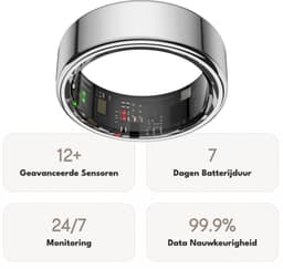 Focus® S1 Smart Ring - Zilver - Maat 8 - Hartslag - Menstruatiecyclus - Slaap Monitor - Slimme Ring - Sport Prestatie - Stappenteller -IP68 Waterdicht - O2 Meting - Dames - Heren - Wearables - Oplaad Case - beschermring — thumbnail 3