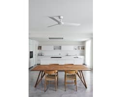 Faro Barcelona Rudder L plafondventilator wit essen 132 cm - hout - stille werking - geschikt voor slaapkamer - ruimtes tot 28m2