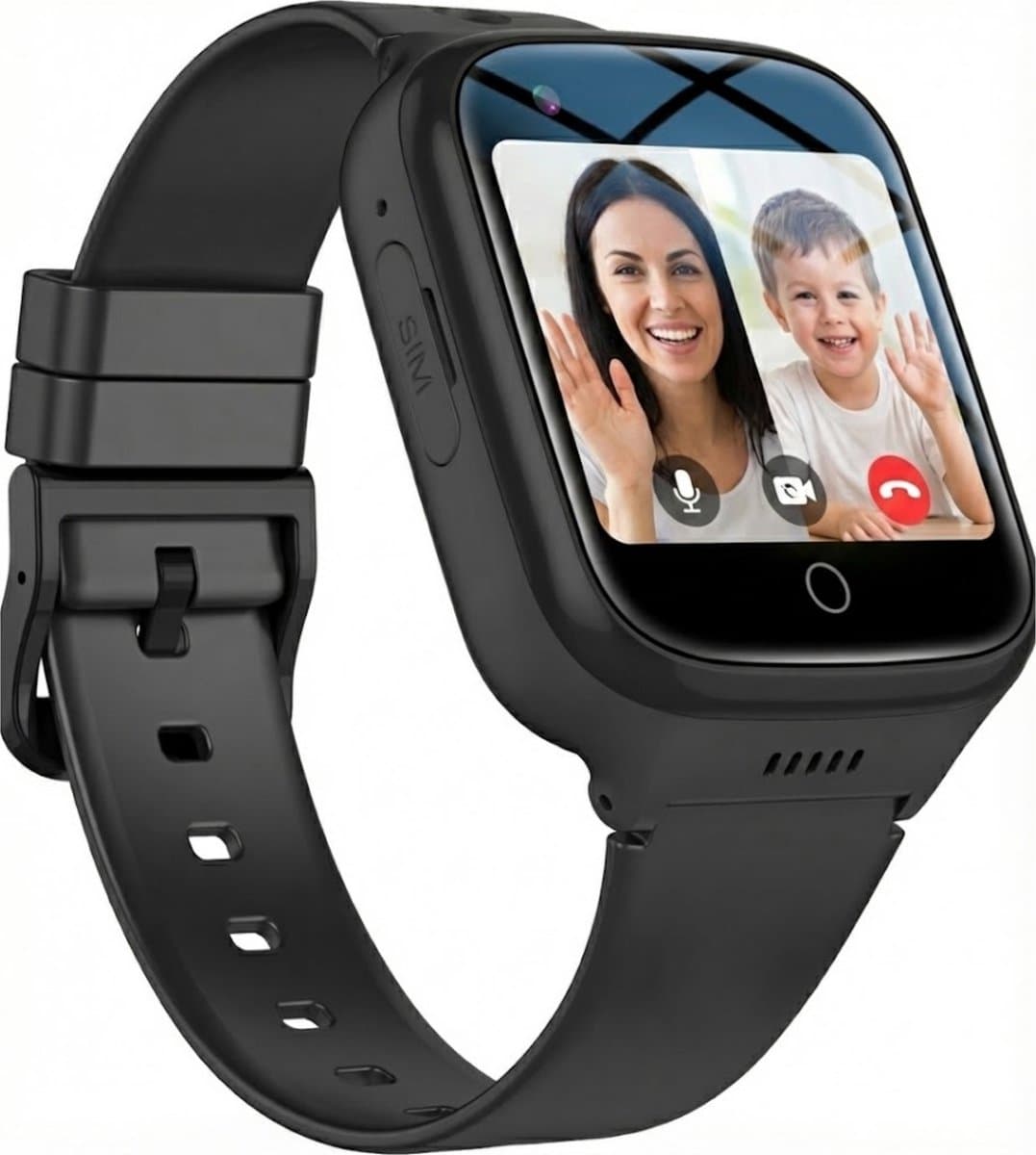 ISHIVA® GPS Horloge Kind geschikt voor Simkaart (4G GPS)–Smartwatch Kinderen met HD-camera & Videobellen - Kinder Smartwatch -1000 mAh Long Battery–IP65 Waterdicht–SOS Knop–School Mode-Veilige Zones-GPS Tracker–2 Jaar Garantie–Zwart — afbeelding 1