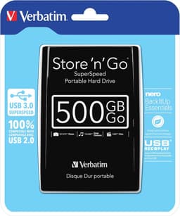 500 GB USB 3.0 Externe Harde Schijf in Zwart — thumbnail 1
