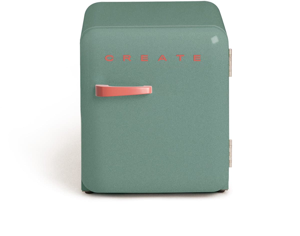 CREATE - Koelkast in retrostijl - Sage - Handvat Terracotta - FRIDGE RETRO 48L — afbeelding 1