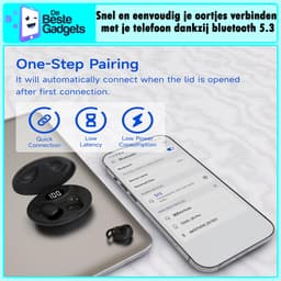 De Beste Gadgets Draadloze Slaap Oordopjes – Bluetooth Sleep Earbuds – Comfortabel voor Zijslapers – Kleine oordopjes - Kleine Oortjes – Noise Blocking – IPX6 Waterbestendig – Tot 20 Uur Batterij - MyN6 - Wit — thumbnail 3