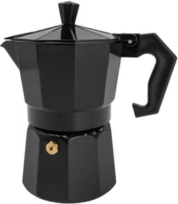 Intirilife Espressomaker aluminium - zwart - 3 kopjes mokkapot, 160 ml Italiaanse koffie, koffiezetapparaat geschikt voor gas, keramische kookplaat, elektrische kookplaat — thumbnail 1