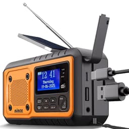 Nince Noodradio DAB+ Solar Opwindbaar - Draagbare Radio met Bluetooth - Powerbank & Zaklamp - Noodradio Op Batterijen en USB-C - Voor Noodsituaties & Kamperen — thumbnail 1